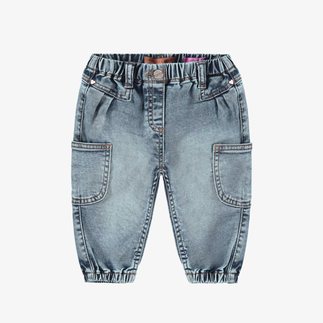 Souris Mini Baby Girls Cargo Soft Denim