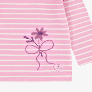Souris Mini Baby Girls Striped T-Shirt - Lilac