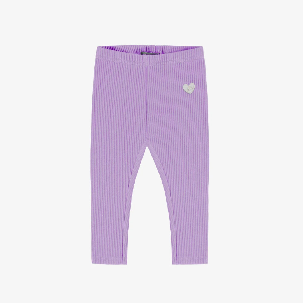 Souris Mini Baby Girls Ribbed Knit Leggings - Purple
