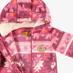 Souris Mini Baby Girls One Piece Fleece - Pink