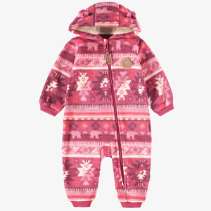 Souris Mini Baby Girls One Piece Fleece - Pink