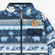 Load image into Gallery viewer, Souris Mini Baby/Toddler Boys Patterned Fleece Jacket - Blue
