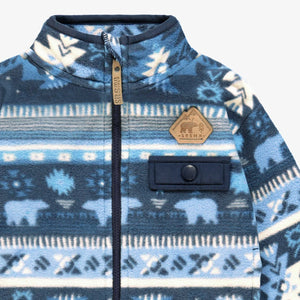 Souris Mini Baby/Toddler Boys Patterned Fleece Jacket - Blue