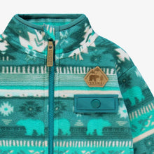Load image into Gallery viewer, Souris Mini Baby/Toddler Patterned Fleece Jacket - Turquoise
