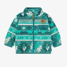 Load image into Gallery viewer, Souris Mini Baby/Toddler Patterned Fleece Jacket - Turquoise
