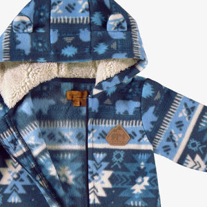 Souris Mini Baby Boys One Piece Fleece - Blue