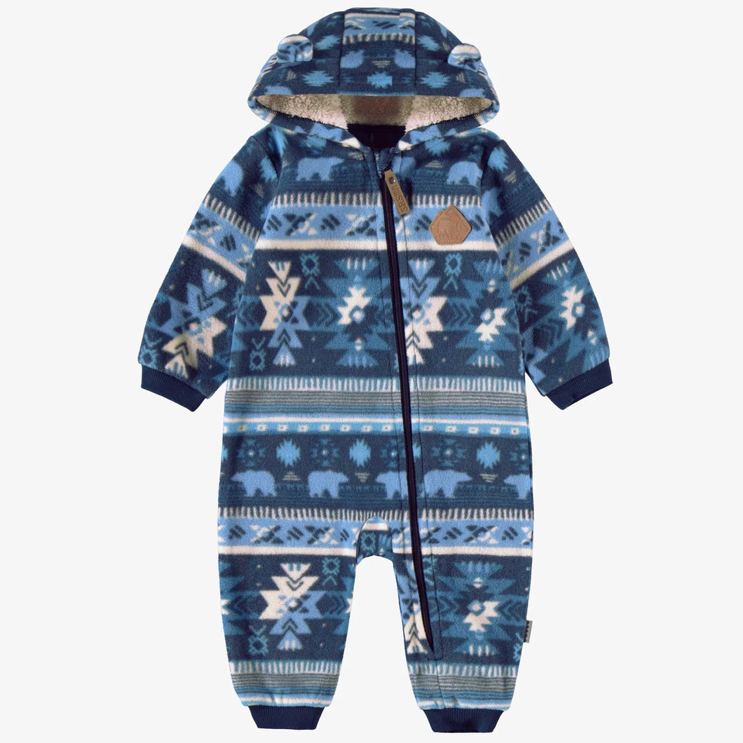 Souris Mini Baby Boys One Piece Fleece - Blue