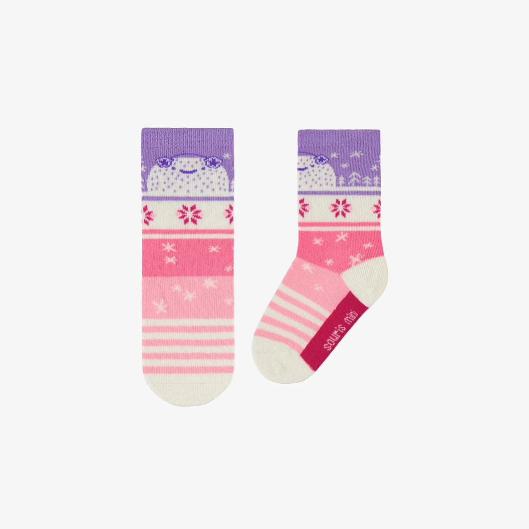 Souris Mini Baby Girls Winter Patterned Socks
