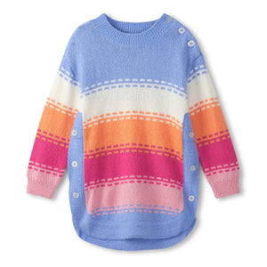 Hatley Girls Bold Stitch Chunky Sweater Tunic - Cornflower Blue