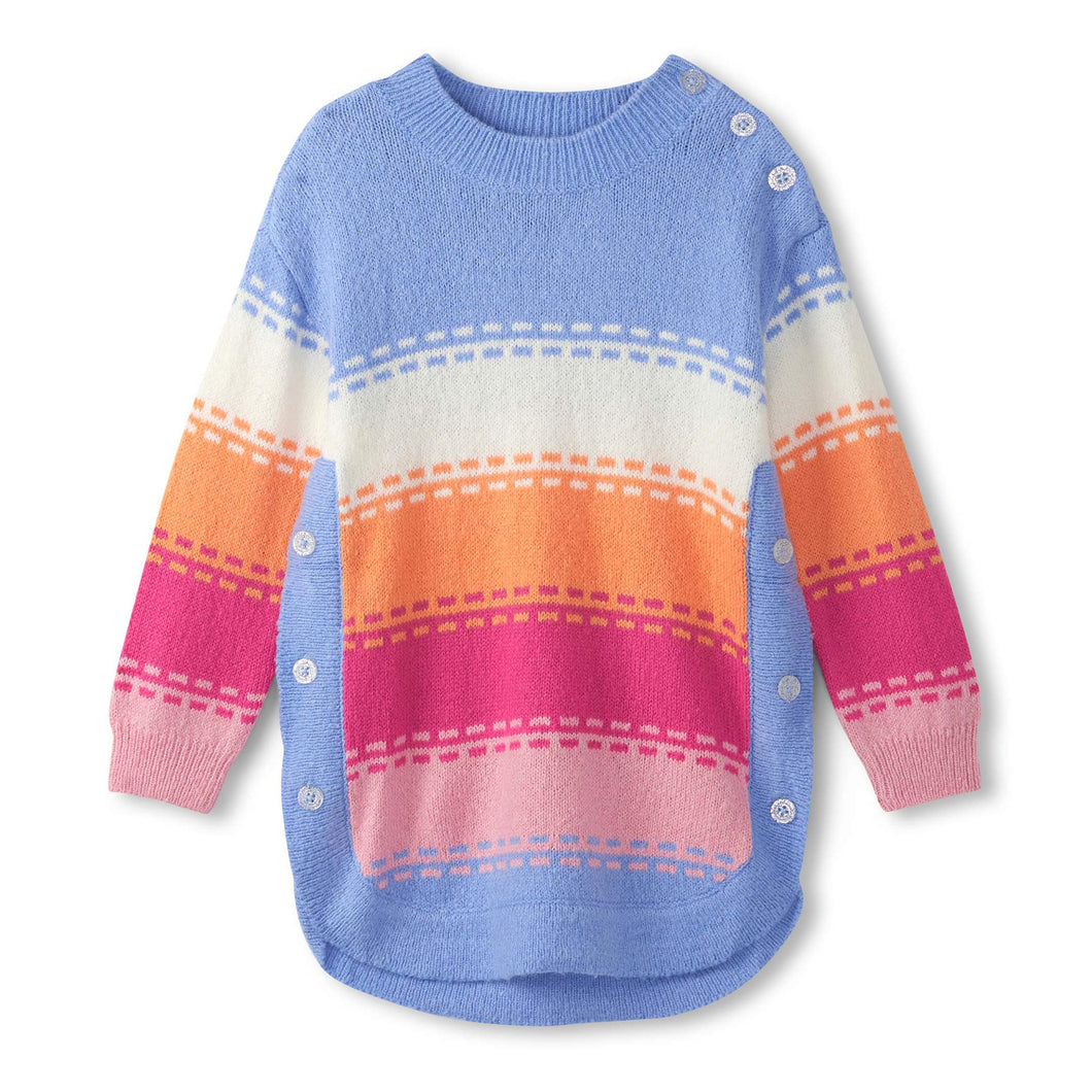 Hatley Girls Bold Stitch Chunky Sweater Tunic - Cornflower Blue