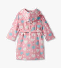 Load image into Gallery viewer, Hatley Girls Big Hearts Fuzzy Fleece Robe
