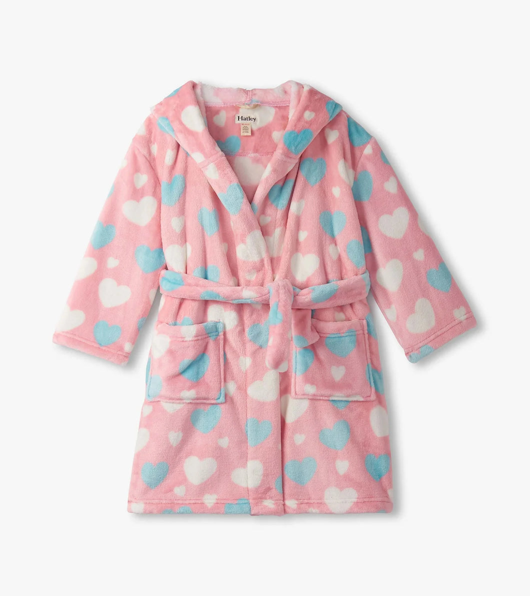 Hatley Girls Big Hearts Fuzzy Fleece Robe