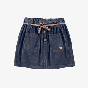 Souris Mini Girls Corduroy Skirt - Navy Blue