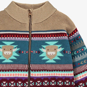 Souris Mini Boys Knit Cardigan - Beige