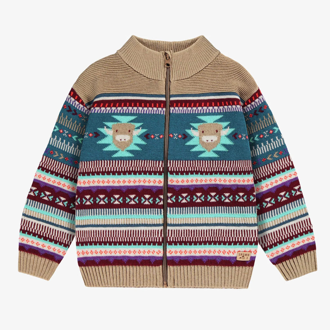 Souris Mini Boys Knit Cardigan - Beige