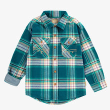Load image into Gallery viewer, Souris Mini Boys Plaid Shirt - Turquoise
