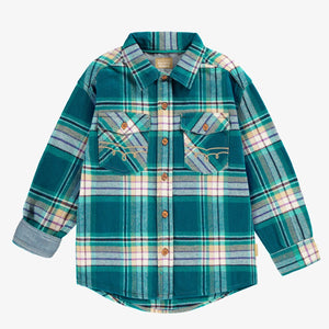 Souris Mini Boys Plaid Shirt - Turquoise
