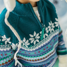 Load image into Gallery viewer, Souris Mini Boys Knit Patterned Sweater - Teal
