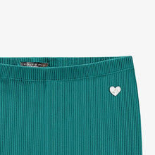 Load image into Gallery viewer, Souris Mini Girls Ribbed Knit Leggings - Turquoise
