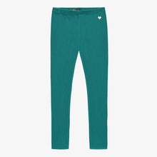 Load image into Gallery viewer, Souris Mini Girls Ribbed Knit Leggings - Turquoise
