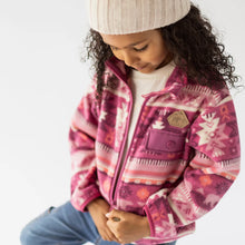 Load image into Gallery viewer, Souris Mini Girls Patterned Fleece Jacket - Pink

