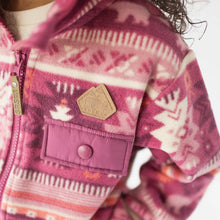 Load image into Gallery viewer, Souris Mini Girls Patterned Fleece Jacket - Pink
