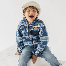 Load image into Gallery viewer, Souris Mini Boys Patterned Fleece Jacket - Blue
