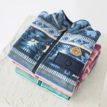 Load image into Gallery viewer, Souris Mini Boys Patterned Fleece Jacket - Blue
