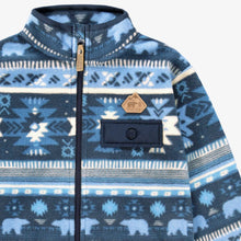 Load image into Gallery viewer, Souris Mini Boys Patterned Fleece Jacket - Blue
