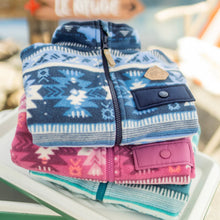 Load image into Gallery viewer, Souris Mini Patterned Fleece Jacket - Turquoise
