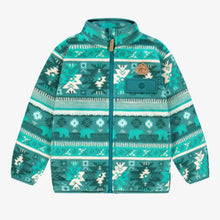 Load image into Gallery viewer, Souris Mini Patterned Fleece Jacket - Turquoise
