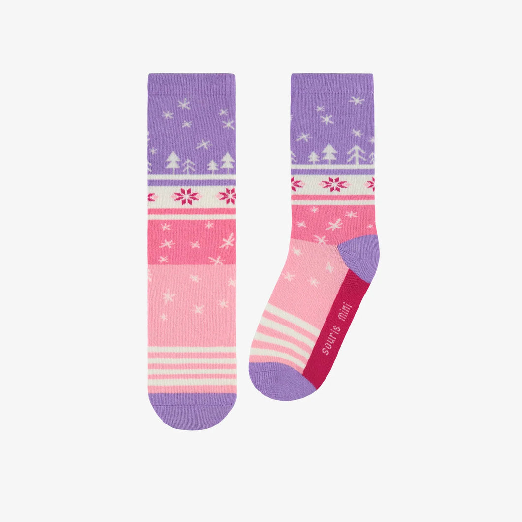 Souris Mini Girls Winter Patterned Socks