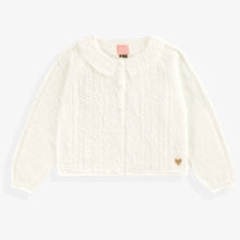 Load image into Gallery viewer, Souris Mini Girls Fluffy Cardigan - White
