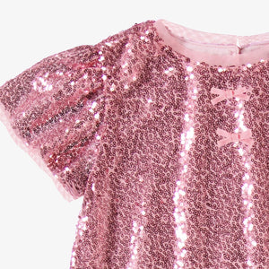 Souris Mini Girls Sequin Dress - Pink