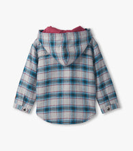 Load image into Gallery viewer, Hatley Boys Charcoal and Maroon Plaid Lined Hooded Jacket
