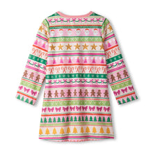 Load image into Gallery viewer, Hatley Girls Pink Fun Fair Isle Long Sleeve Nightdress
