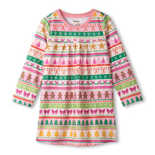 Load image into Gallery viewer, Hatley Girls Pink Fun Fair Isle Long Sleeve Nightdress
