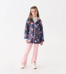 Hatley Girls Fall Floral Zip-Up Rain Jacket