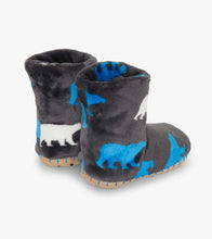 Load image into Gallery viewer, Hatley Boys Polar Bear Silhouette Fuzzy Fleece Slippers
