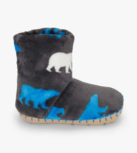 Load image into Gallery viewer, Hatley Boys Polar Bear Silhouette Fuzzy Fleece Slippers

