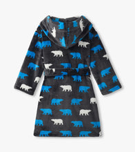 Load image into Gallery viewer, Hatley Boys Polar Bear Silhouette Fuzzy Fleece Robe

