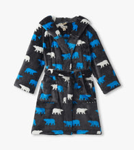 Load image into Gallery viewer, Hatley Boys Polar Bear Silhouette Fuzzy Fleece Robe
