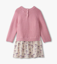 Load image into Gallery viewer, Hatley Girls Painted Bows Mixed Media Sweater Dress
