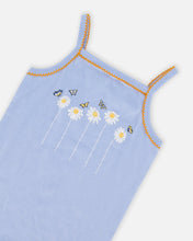 Load image into Gallery viewer, deux par deux Girls Organic Cotton Two Piece Pajama Set - Baby Blue Printed Daisies
