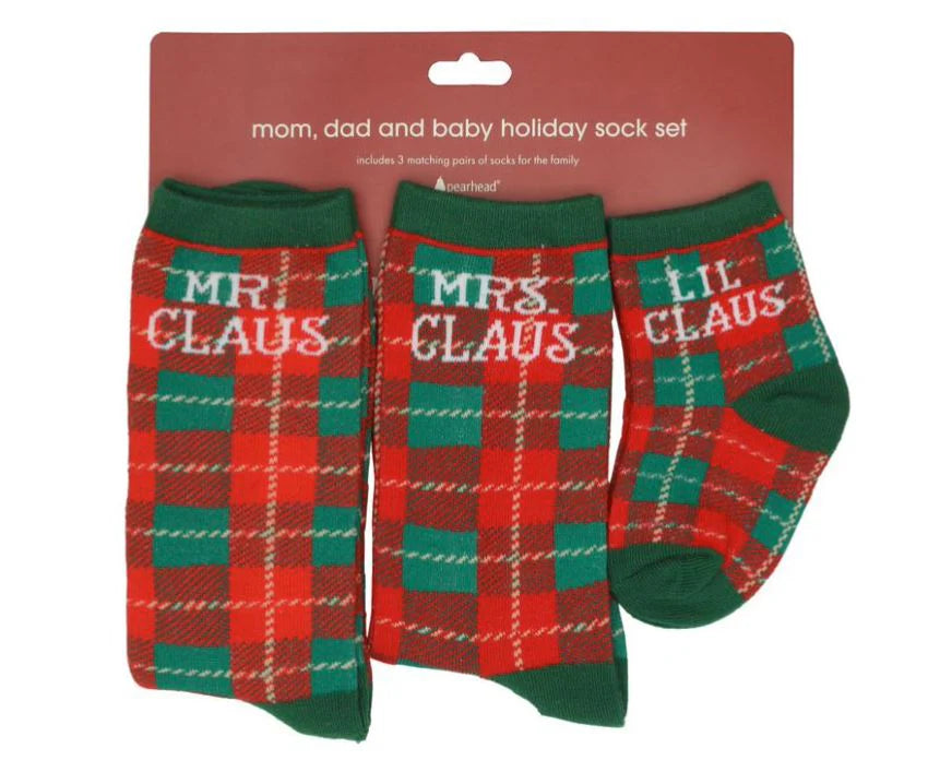 Pearhead Holiday Family Sock Set