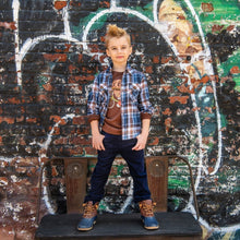 Load image into Gallery viewer, Appaman Boys Flannel Shirt - Navy/Brown Plaid

