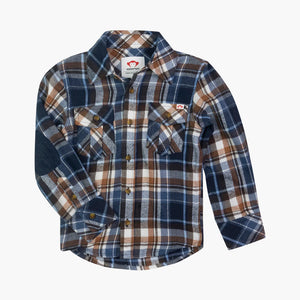 Appaman Boys Flannel Shirt - Navy/Brown Plaid