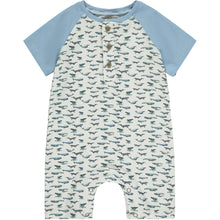 Load image into Gallery viewer, ettie + h Baby Boys Flinn Shorts Romper - White Whales
