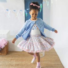 Load image into Gallery viewer, Souris Mini Girls Floral Pattern Skirt - White
