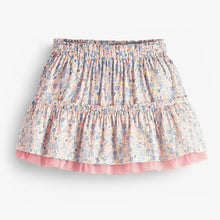 Load image into Gallery viewer, Souris Mini Girls Floral Pattern Skirt - White

